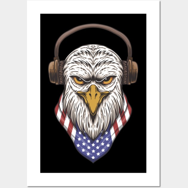 Eagle head USA Wall Art by Metaart